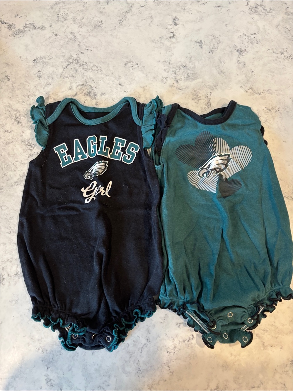 NFL Philadelphia Eagles Teal & Black Girls One-Piece Bodysuits